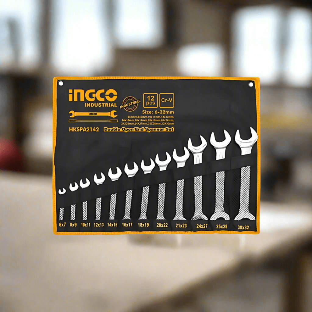 Ingco Wrenches Ingco 12-Piece Double Open End Spanner Set - HKSPA2142