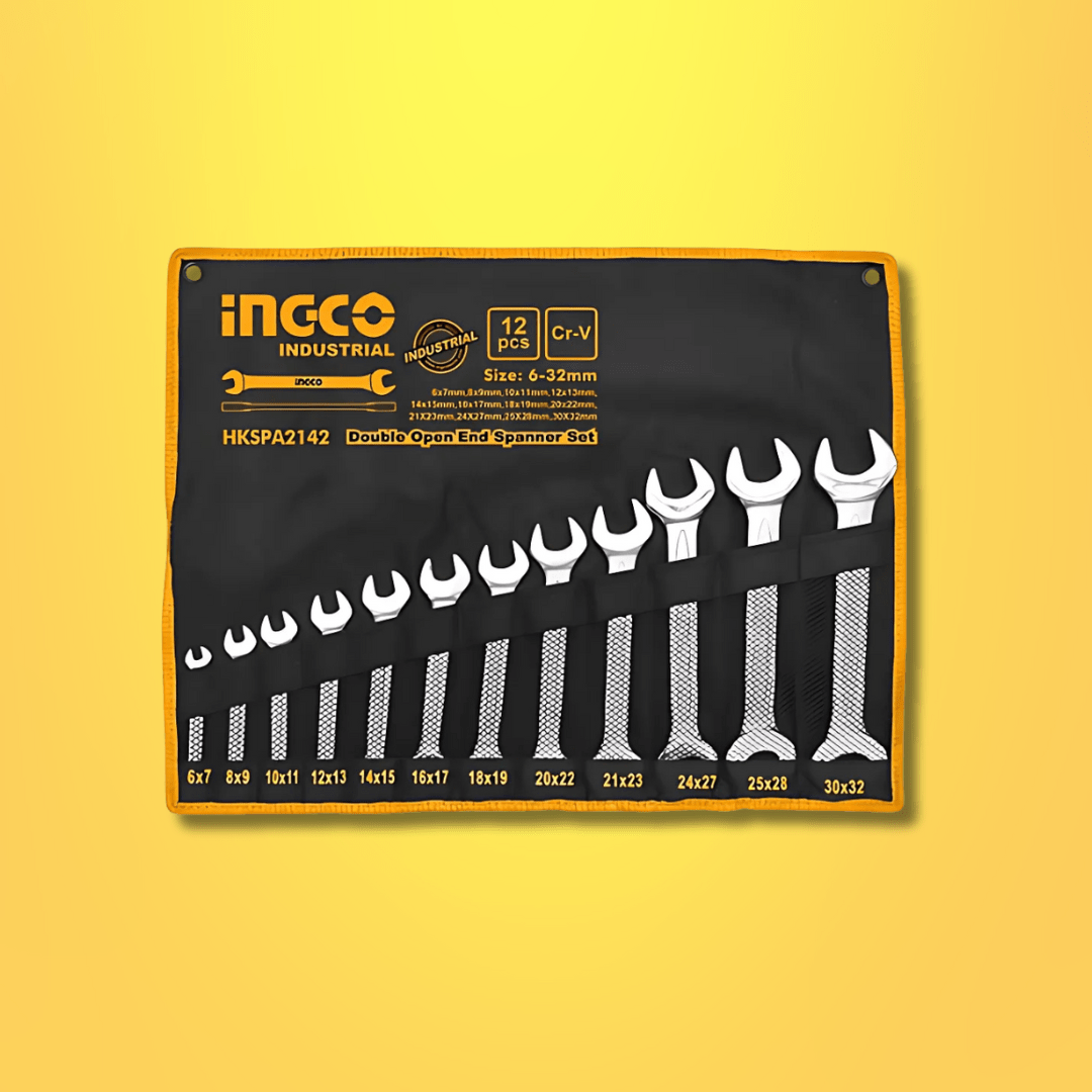 Ingco Wrenches Ingco 12-Piece Double Open End Spanner Set - HKSPA2142
