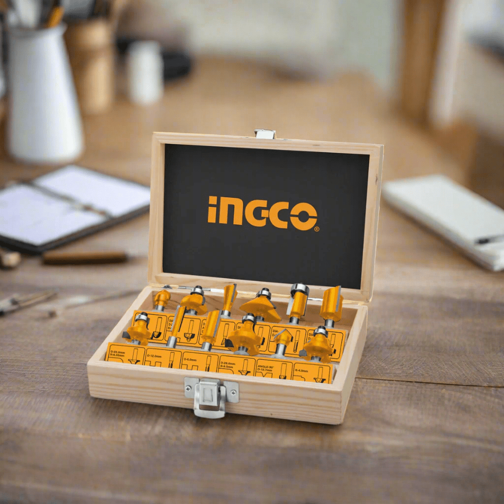 Ingco Router Bits Ingco 12-Piece Router Bits Set 6mm Shank Diameter - AKRT1201