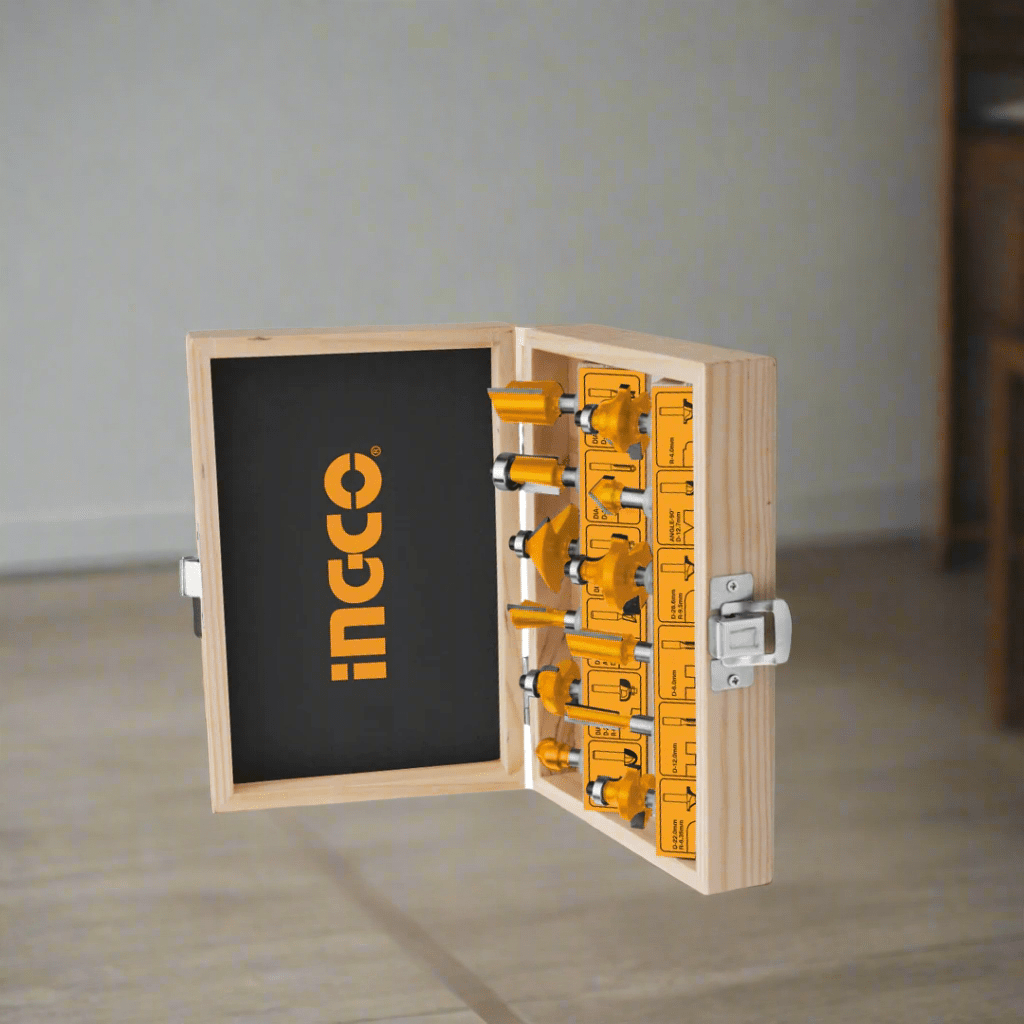 Ingco Router Bits Ingco 12-Piece Router Bits Set 6mm Shank Diameter - AKRT1201