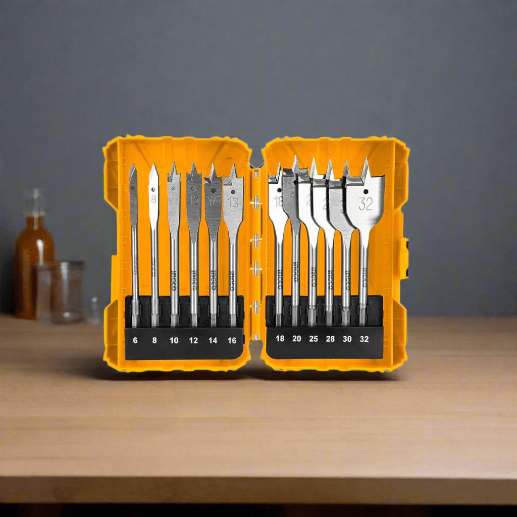 Ingco Drill Bits Ingco 12 Pieces Flat Wood Drill Bit Set - AKDL1201