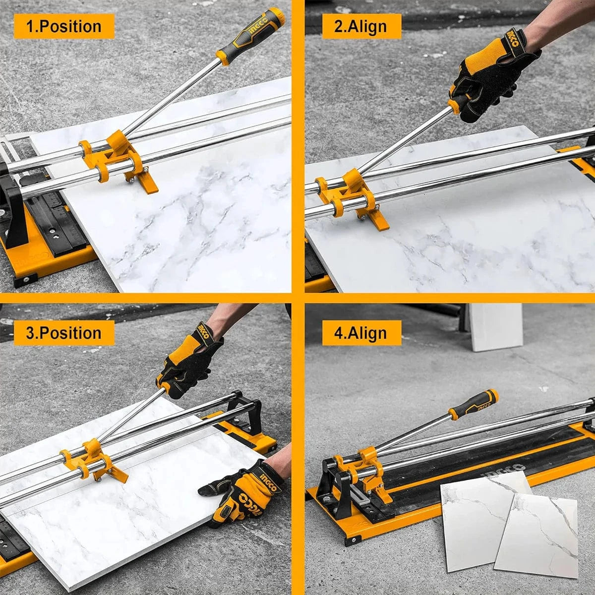 Ingco Marble & Tile Cutter Ingco 1200mm Tile Cutter with Non-Slip Handle Grip – HTC041200