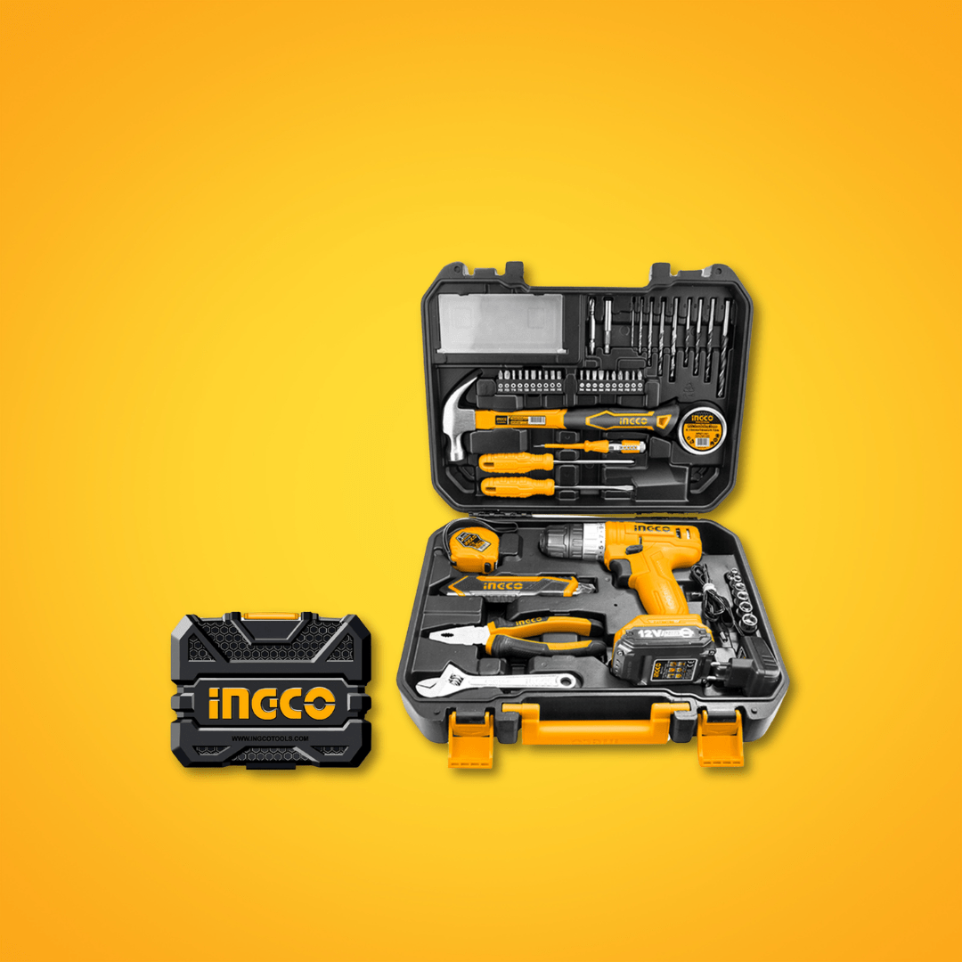 Ingco Tool Set Ingco 127 Pieces Tools Set with 12V Li-ion Cordless Drill - HKTHP11271