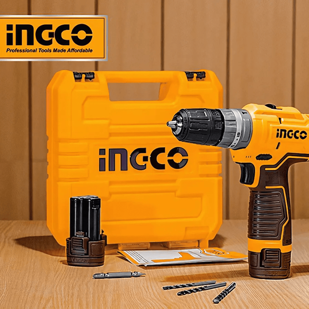 Ingco Drill Ingco 12V Lithium-Ion Cordless Drill with 2 Batteries & USB-C Charging – CDLI12202