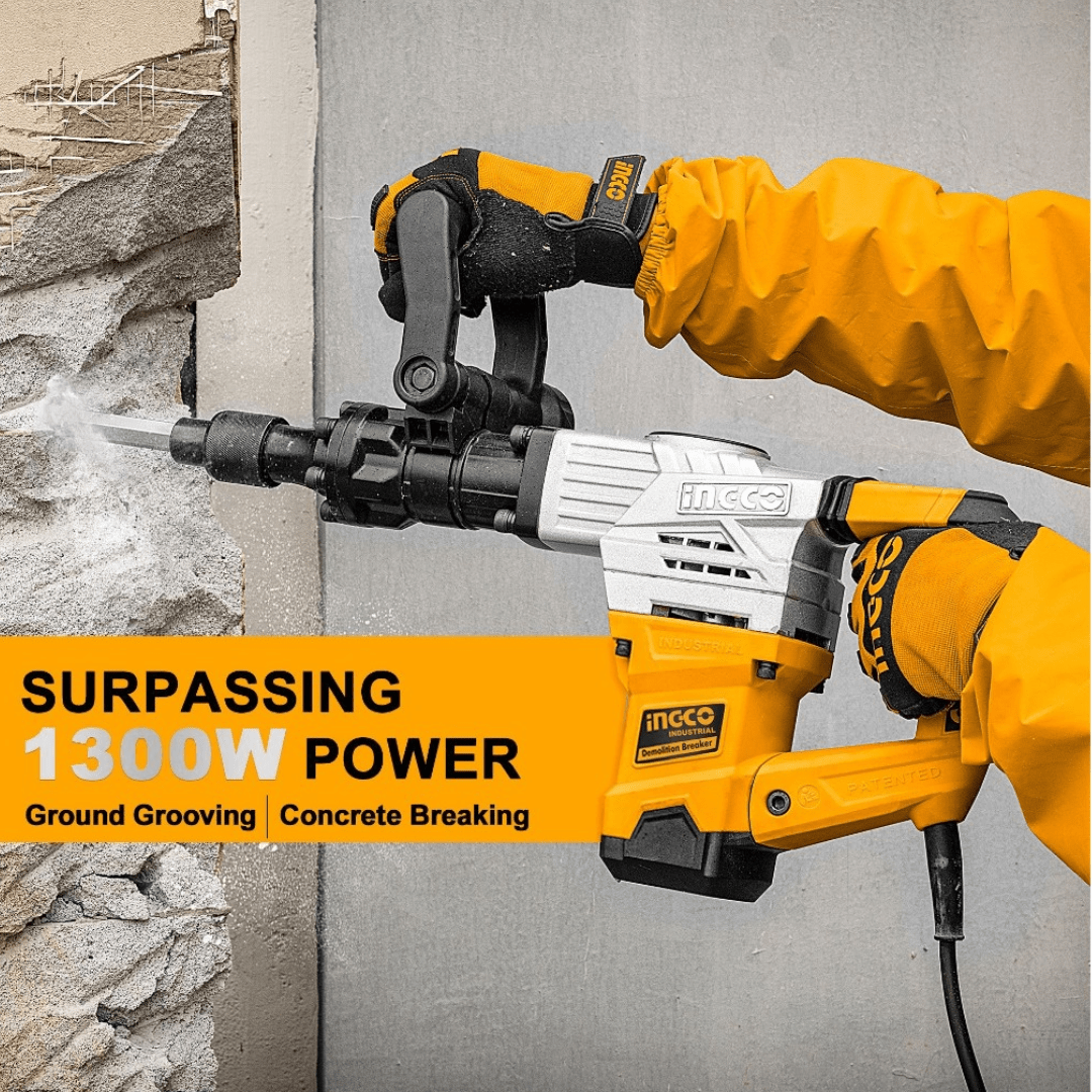 Ingco Demolition Hammer Ingco 1300W Demolition Breaker with HEX Chuck & Anti-Vibration System – PDB130018