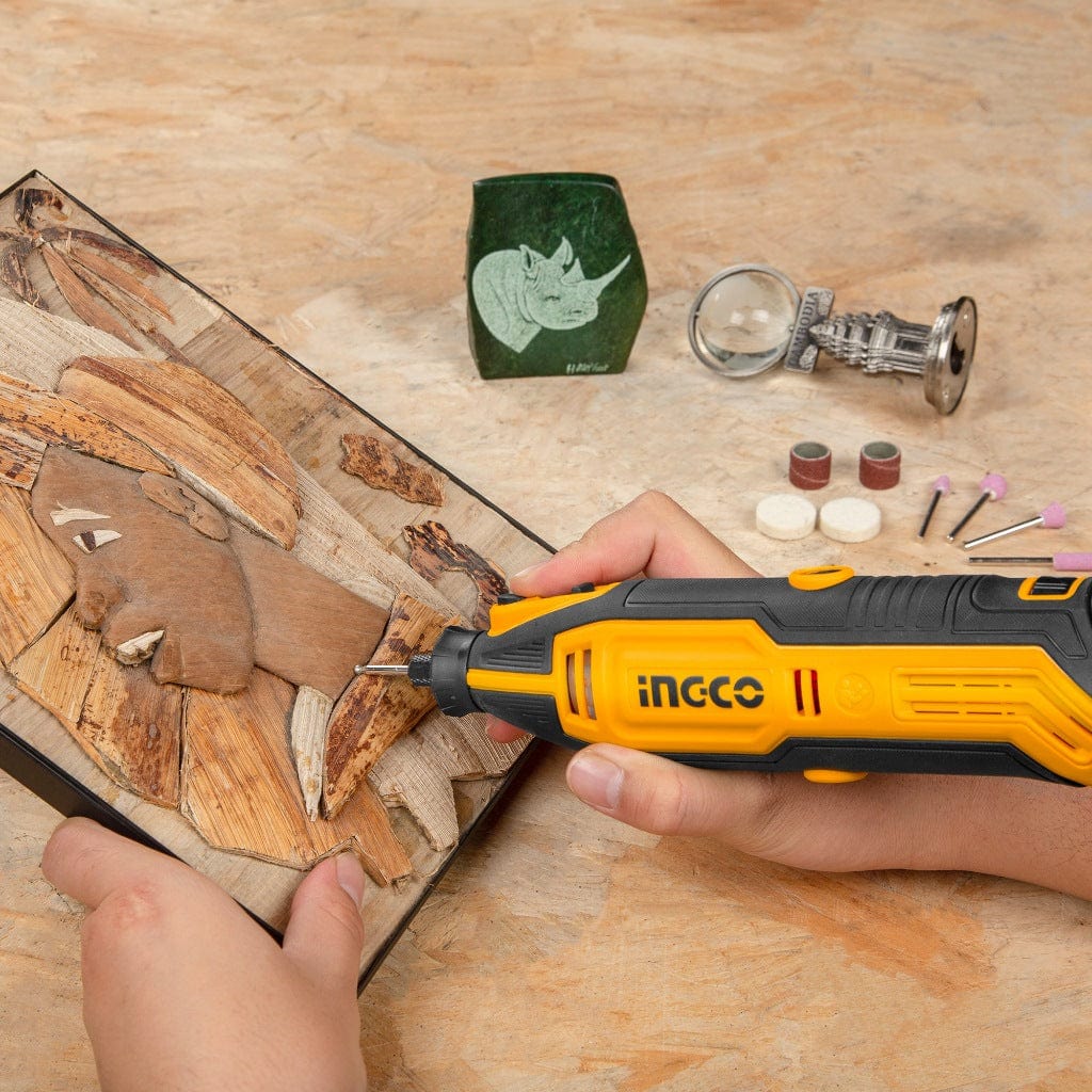 Ingco Rotary & Oscillating Tool Ingco 130W Mini Grinder with Variable Speed & 109 Accessories – MG13328