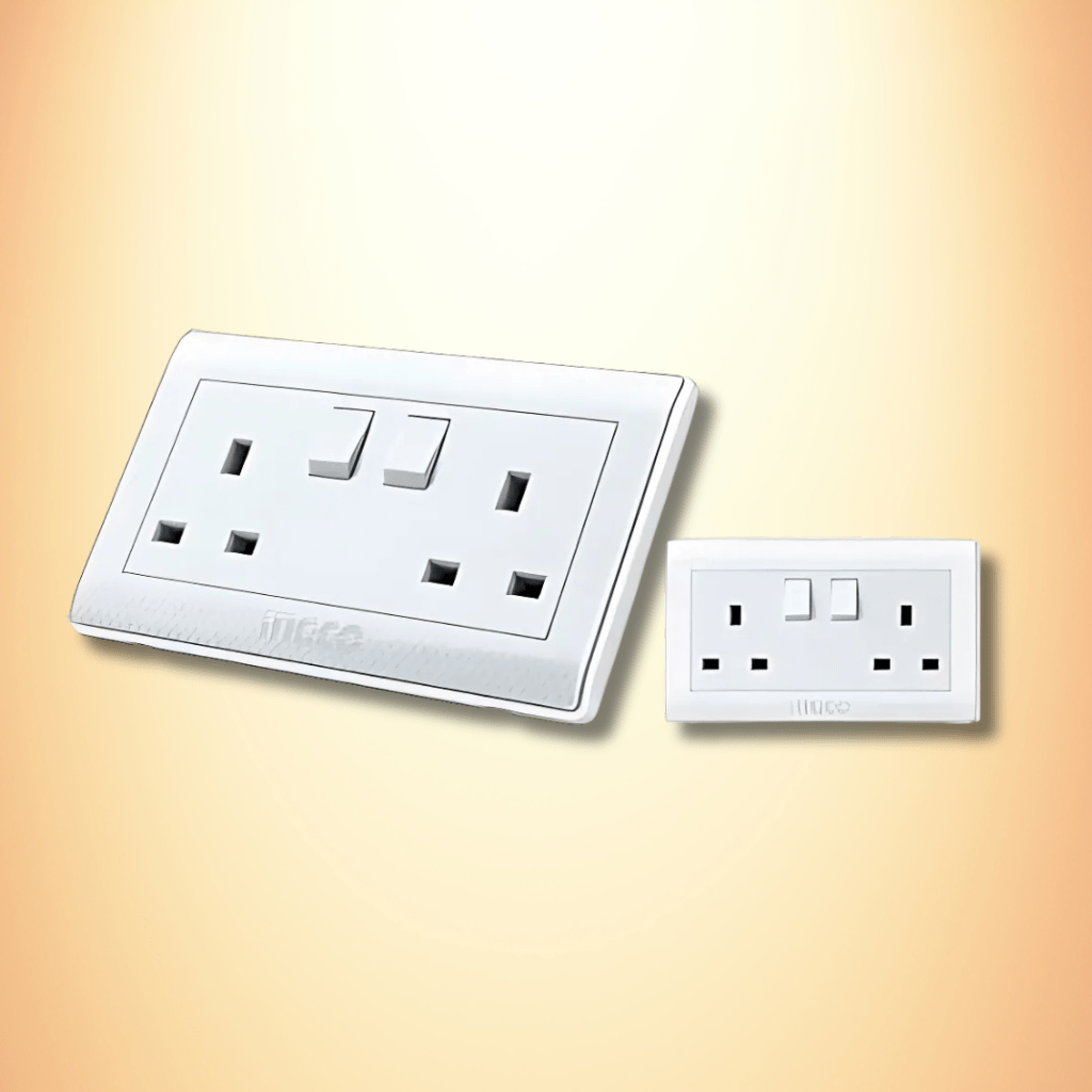 Ingco Switches & Sockets Ingco 13A 2-Gang Switched Double BS Socket – HESST0213A