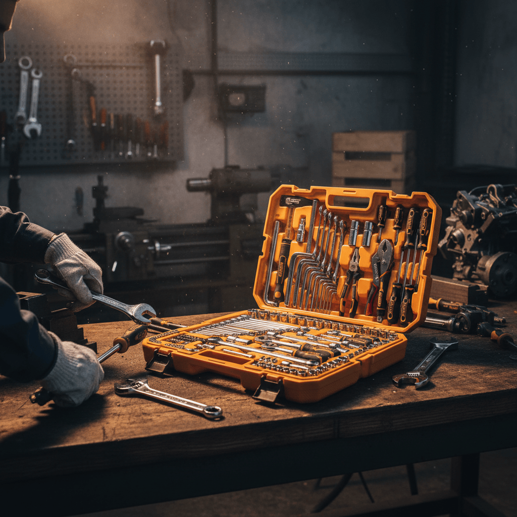 Ingco Tool Set Ingco 142 Pieces Combination Tool Set with Sockets, Ratchets, and Wrenches - HKTHP21421