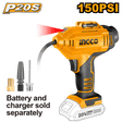 Ingco Compressor & Air Tool Accessories Ingco 150 psi Lithium-Ion Cordless Auto Air Compressor 20V 2.0Ah - CACLI2018