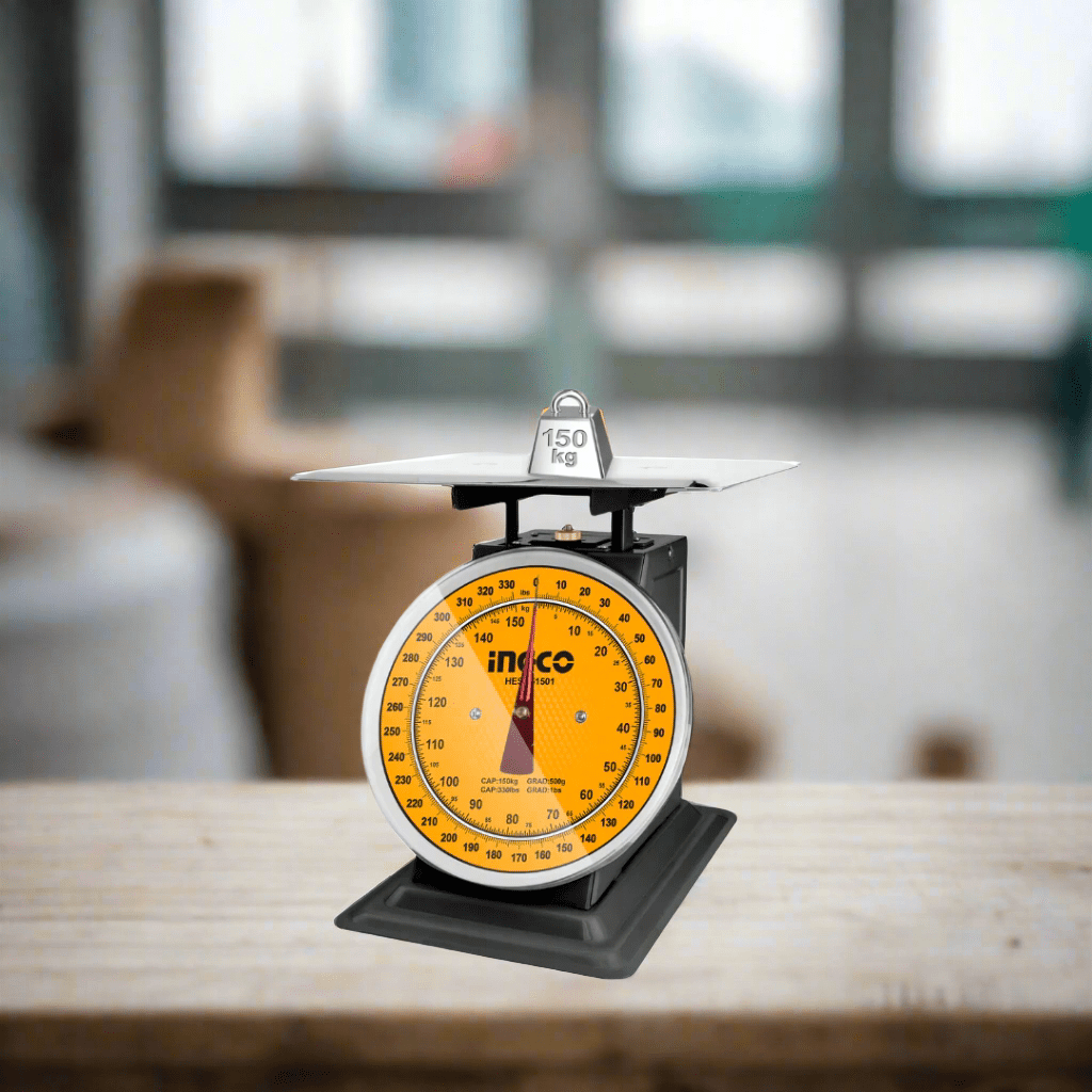 Ingco Digital Meter Ingco 150KG Spring Weighing Scale with Stainless Steel Bowl – HESA51501