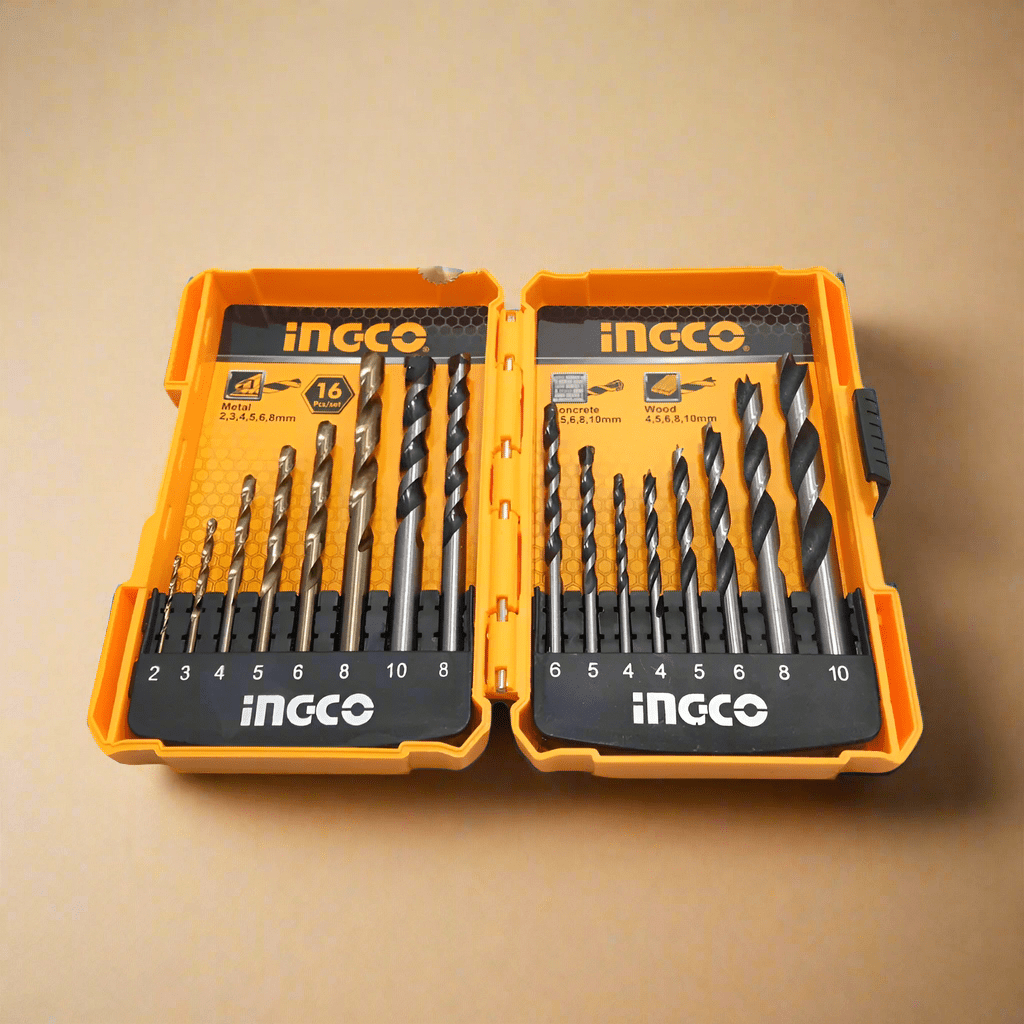 Ingco Drill Bits Ingco 16-Piece Drill Bit Set for Metal, Concrete & Wood - AKD9165