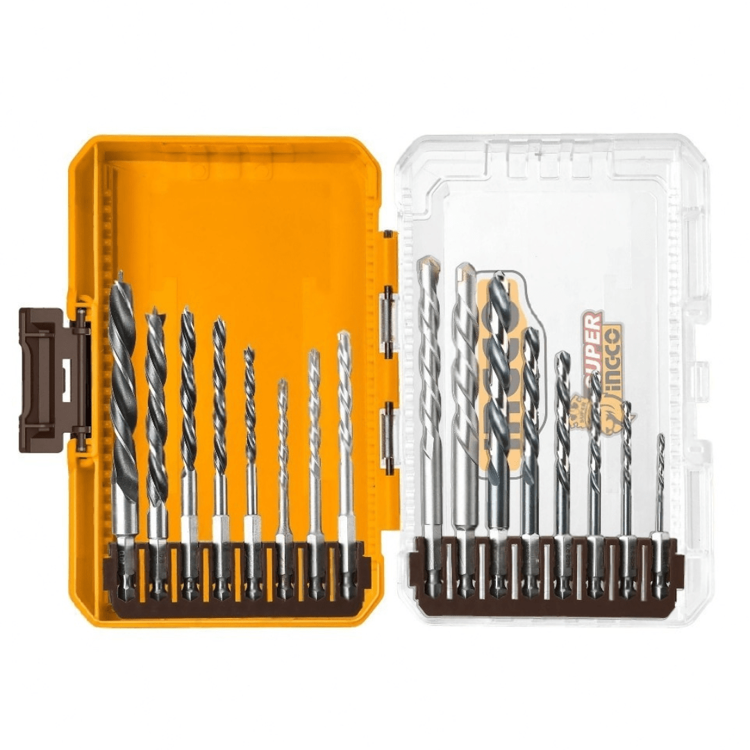 Ingco Drill Bits Ingco 16-Piece Drill Bit Set for Metal, Concrete & Wood - AKDL11606