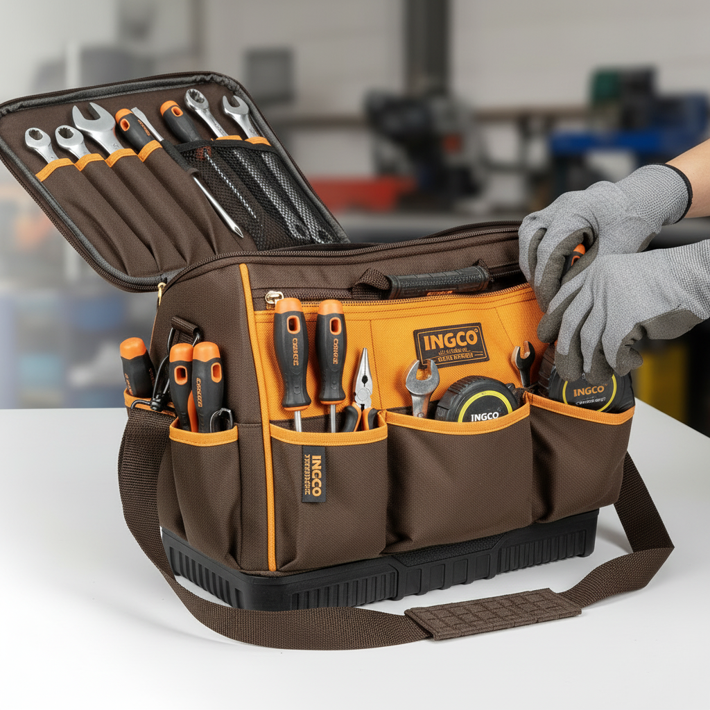 Ingco Tool Boxes Bags & Belts Ingco 16" Tool Bag With 25 Pockets & Adjustable Strap - HTBG10