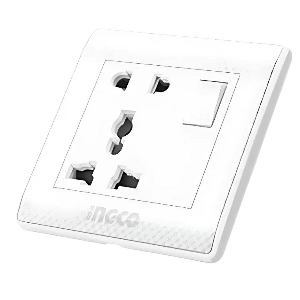 Ingco Switches & Sockets Ingco 16A 1-Gang 2 & 3 Pin Switched Universal Socket – HESST1116A