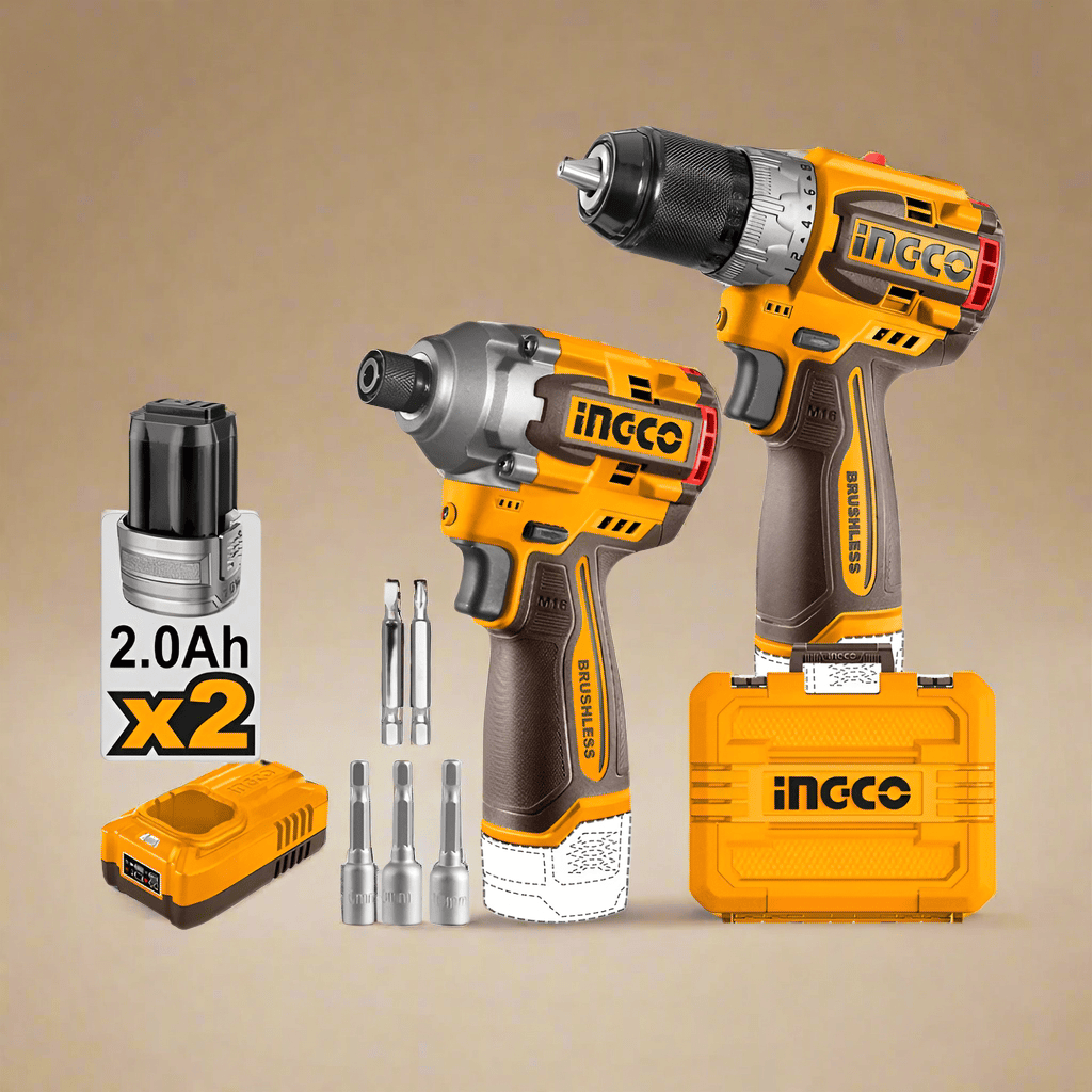 Ingco Power Tool Combo Kit Ingco 16V Lithium-Ion Cordless 2 Pieces Combo Kit - COSLI240968