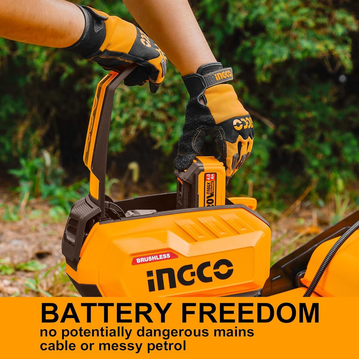 Ingco Lawn Mower Ingco 18" 40V Cordless Lawn Mower with 5.0Ah Battery – LMLI20186