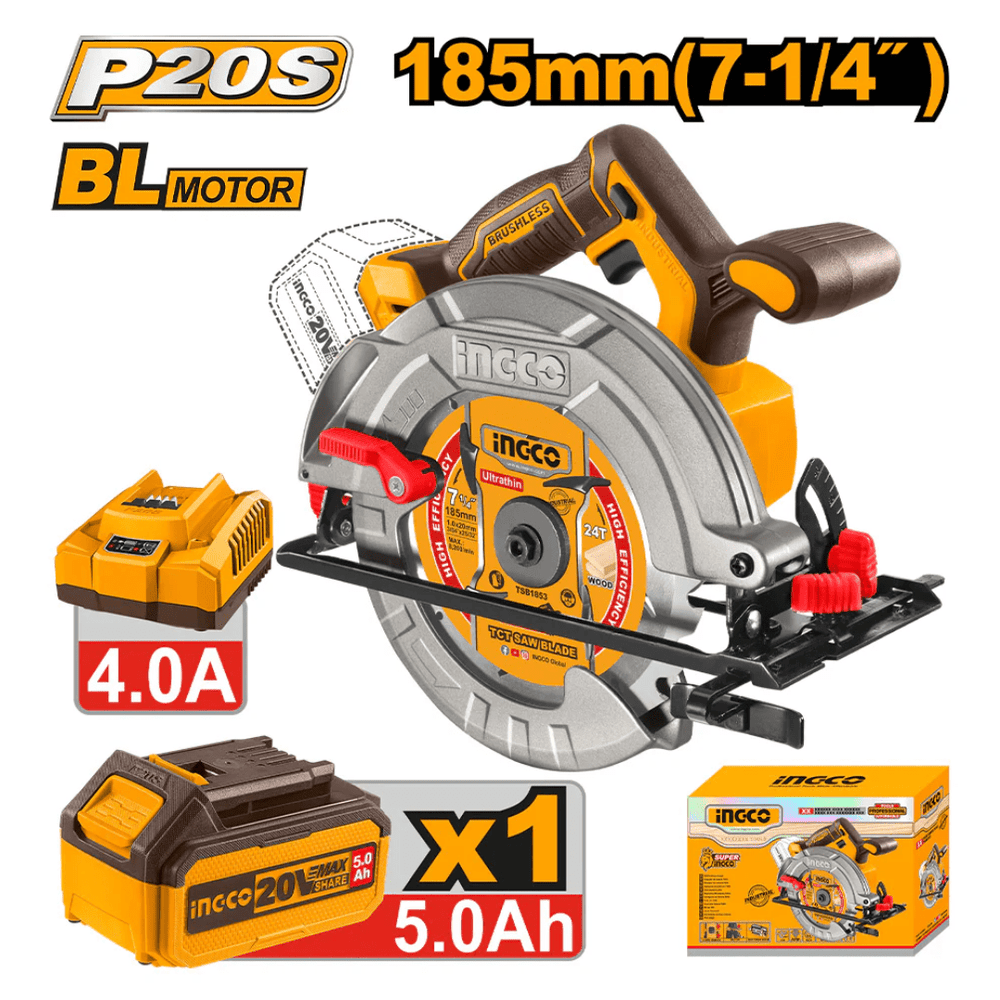 Ingco Circular Saw Ingco 185mm Cordless Circular Saw - CSLI18513