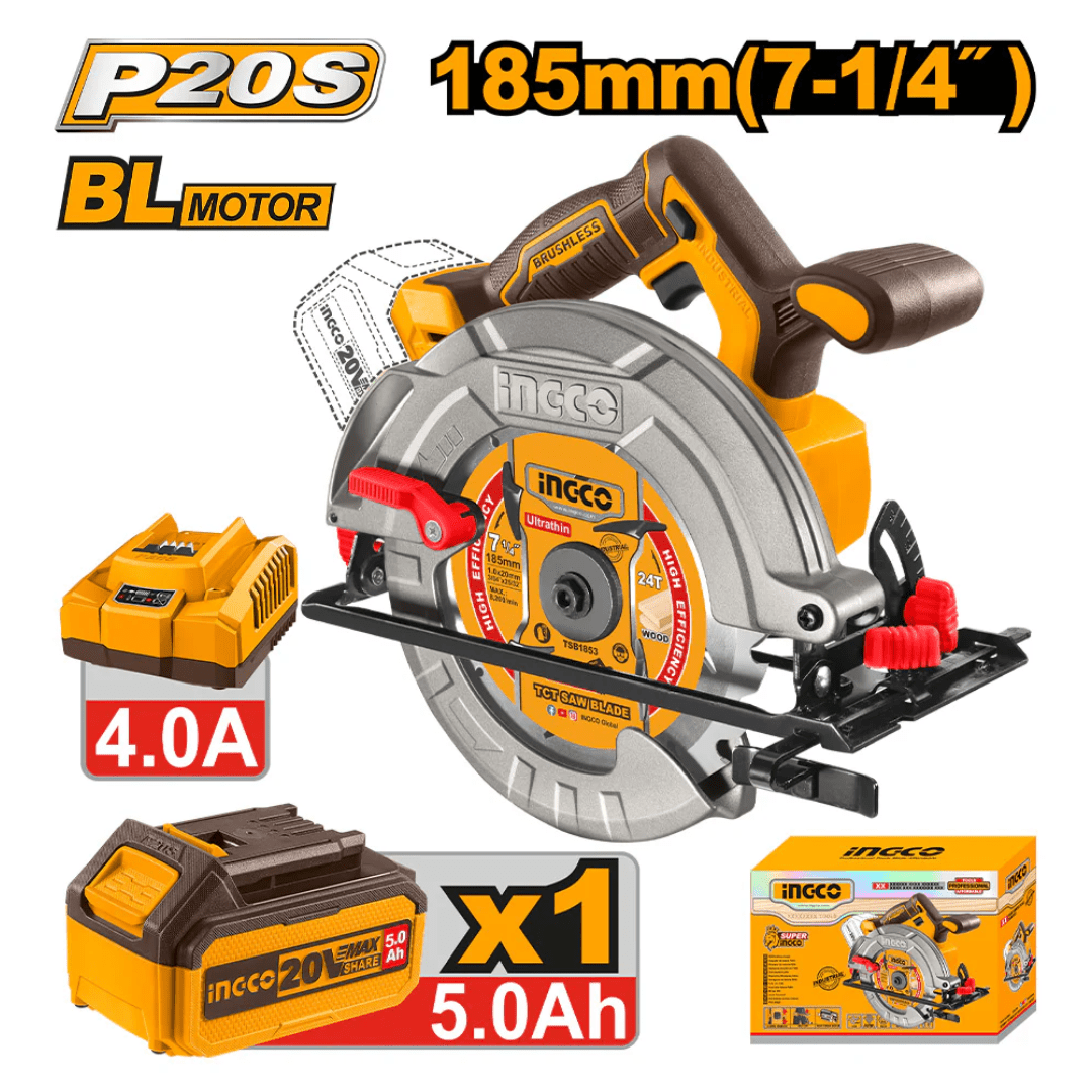 Ingco Circular Saw Ingco 185mm Cordless Circular Saw - CSLI18513