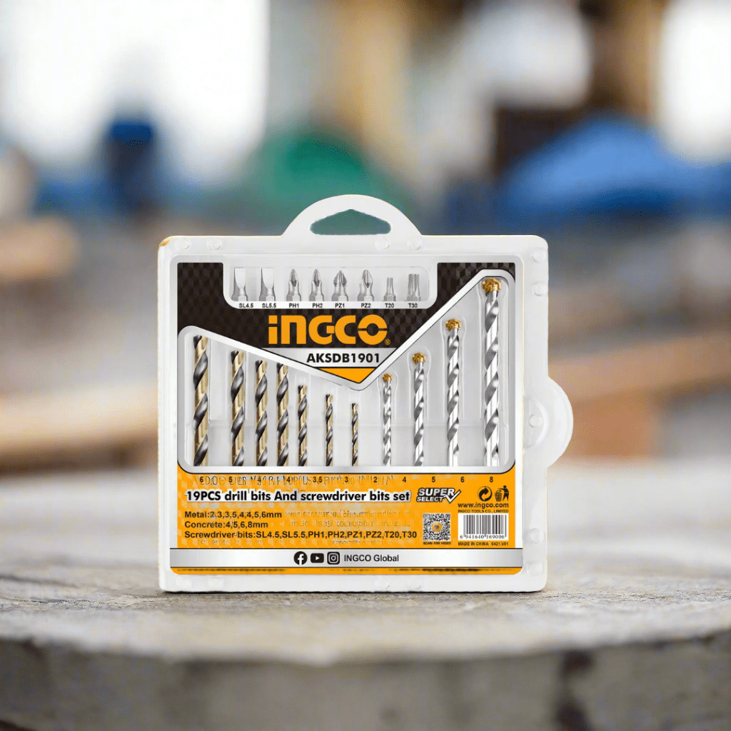Ingco Drill Bits Ingco 19-Pieces Drill Bits & Screwdriver Bits Set – AKSDB1901