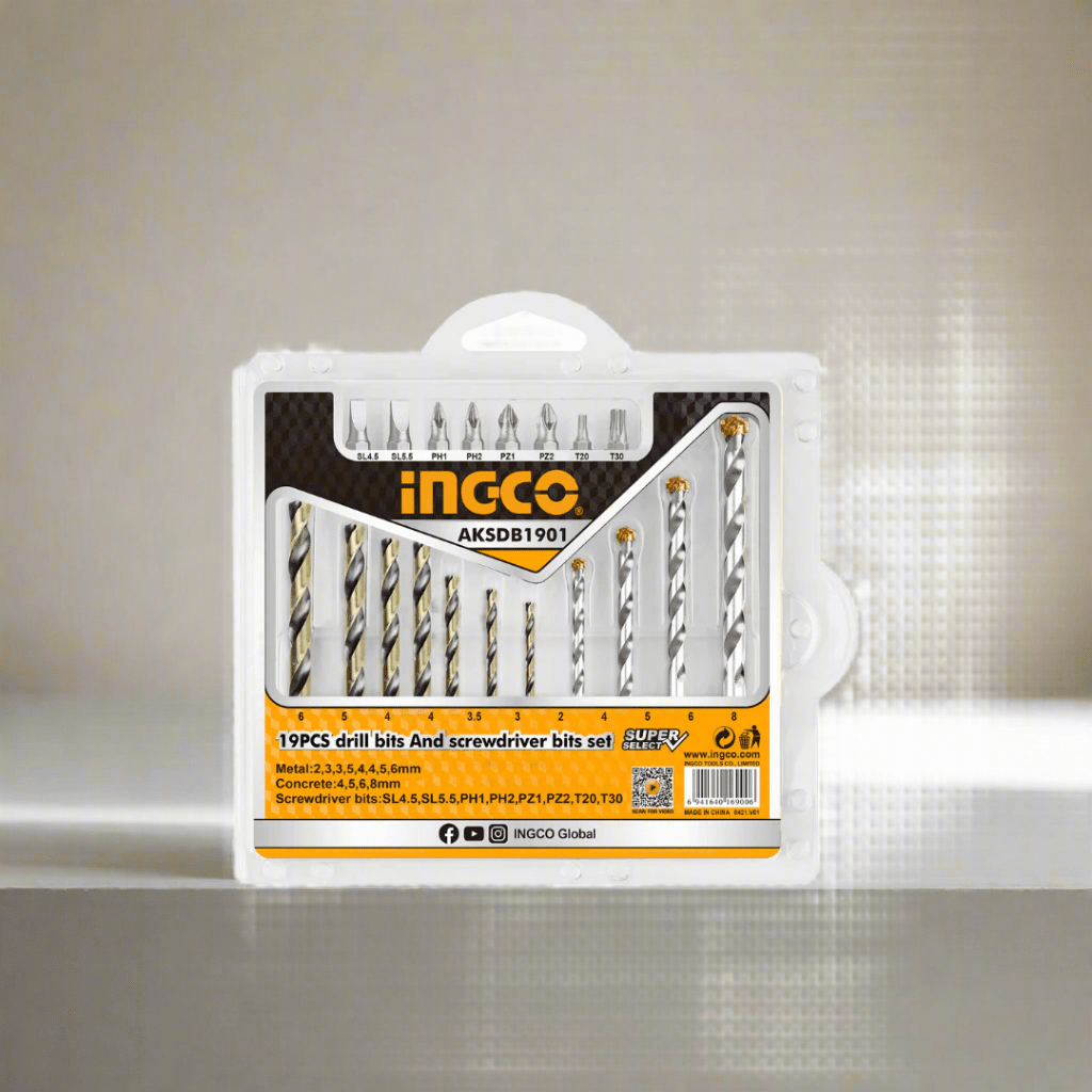Ingco Drill Bits Ingco 19-Pieces Drill Bits & Screwdriver Bits Set – AKSDB1901