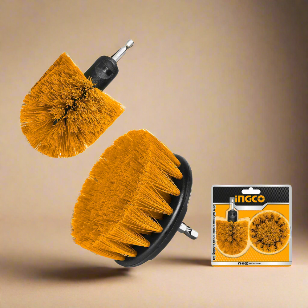 Ingco Cleaning Equipment Accessories Ingco 2-Pieces Medium Bristle Brush Set - WCBM2335