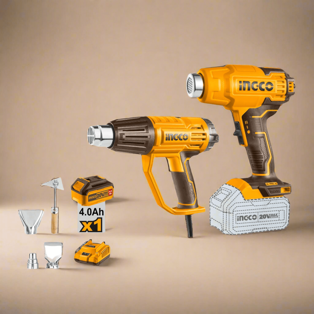 Ingco Heat Gun Ingco 2000W & 20V Lithium-Ion Heat Gun Set – COSLI240201