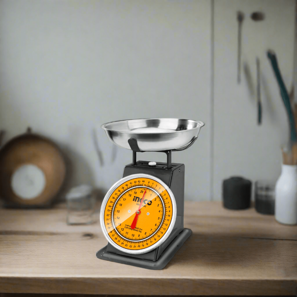 Ingco Digital Meter Ingco 20KG Spring Weighing Scale with Stainless Steel Bowl – HESA3203