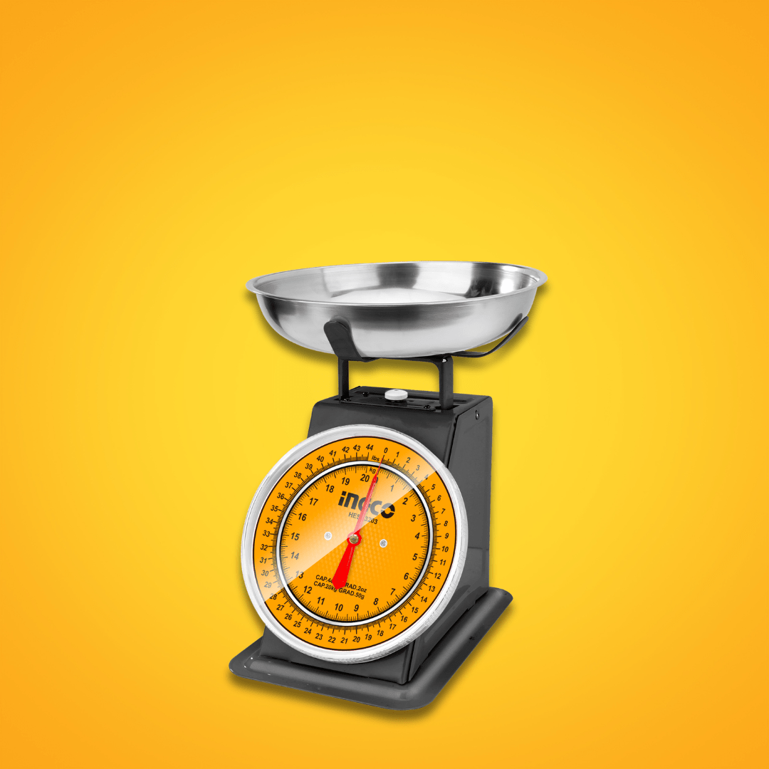 Ingco Digital Meter Ingco 20KG Spring Weighing Scale with Stainless Steel Bowl – HESA3203