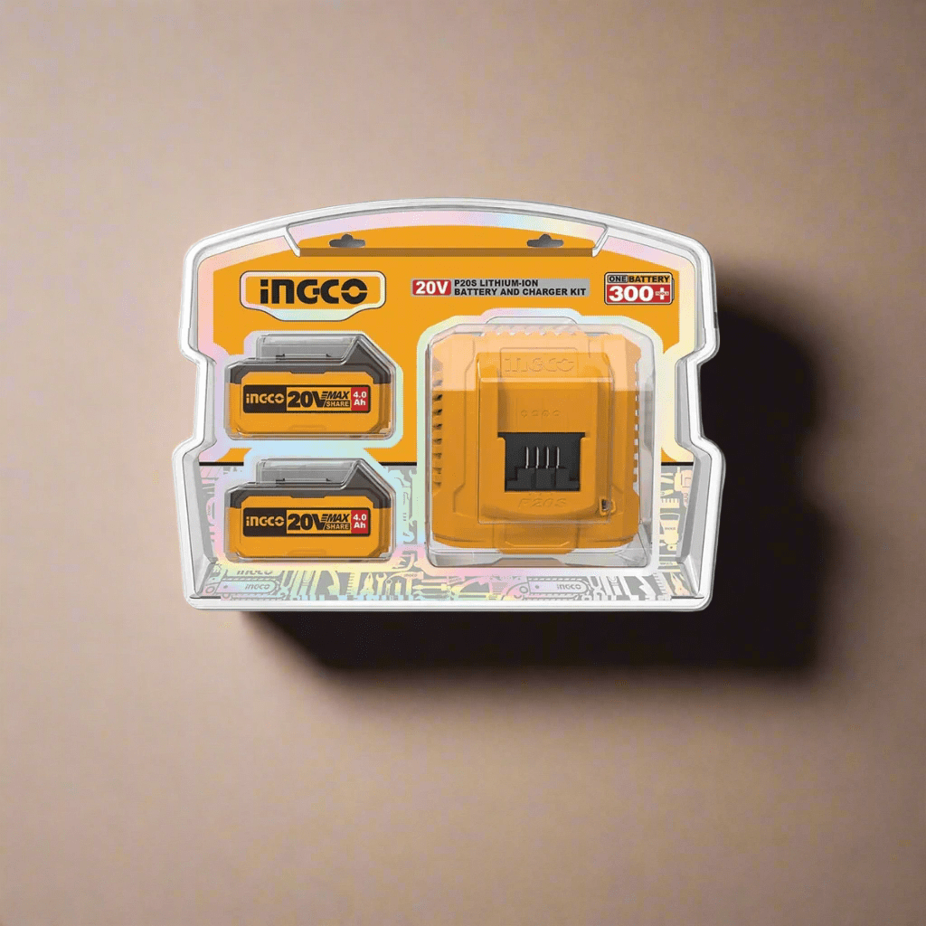 Ingco Batteries & Chargers Ingco 20V 4.0Ah Lithium-Ion Battery & Charger Kit (2 Batteries) – FBCPK1424