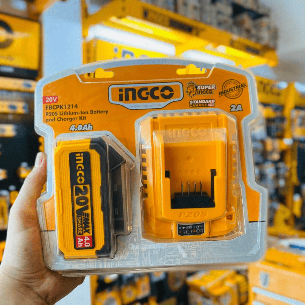 Ingco Batteries & Chargers Ingco 20V 4.0Ah Lithium-Ion Battery Pack & Charger Kit – FBCPK1214