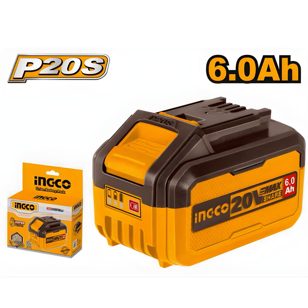 Ingco Batteries & Chargers Ingco 20V 6.0Ah Lithium-Ion Battery Pack - FBLI2060
