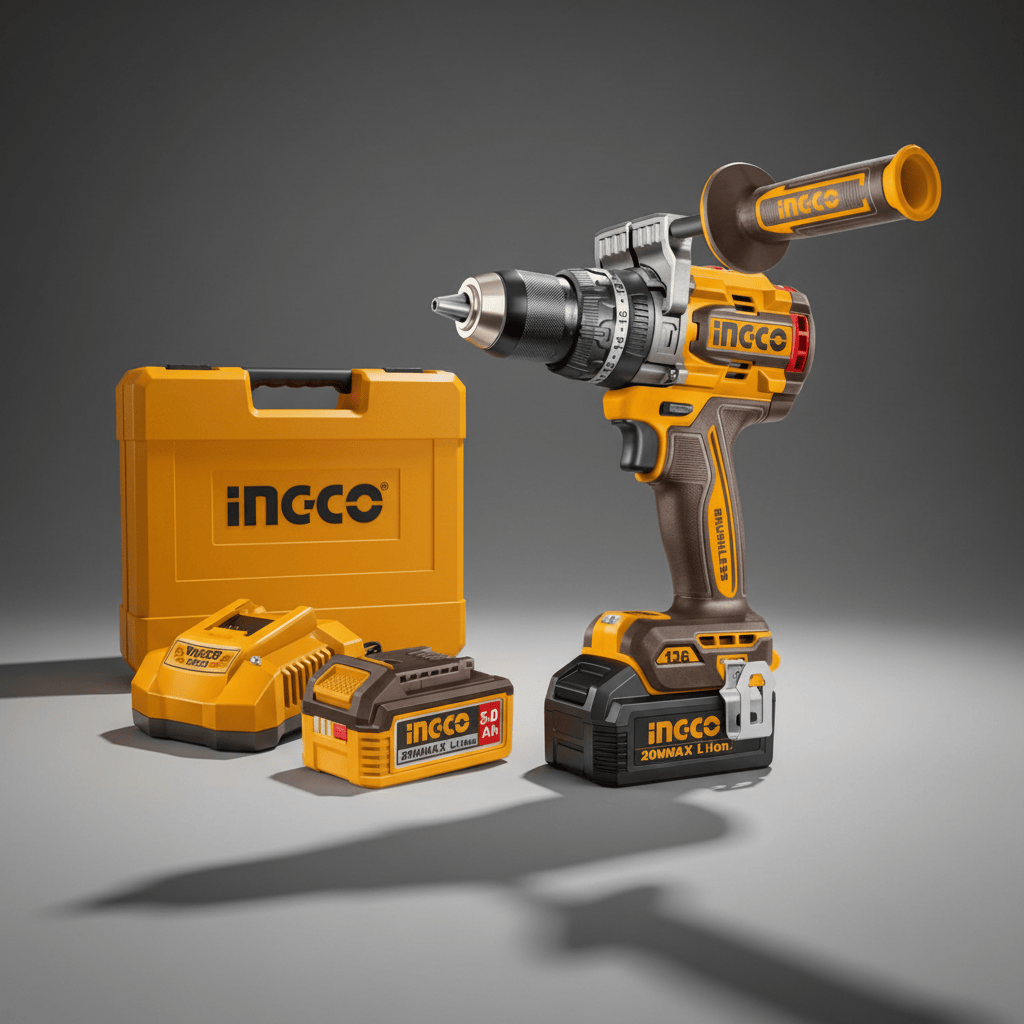 Ingco Drill Ingco 20V Brushless Cordless Impact Drill Kit 136Nm with 2 × 5.0Ah Batteries & Charger - CIDLI201368
