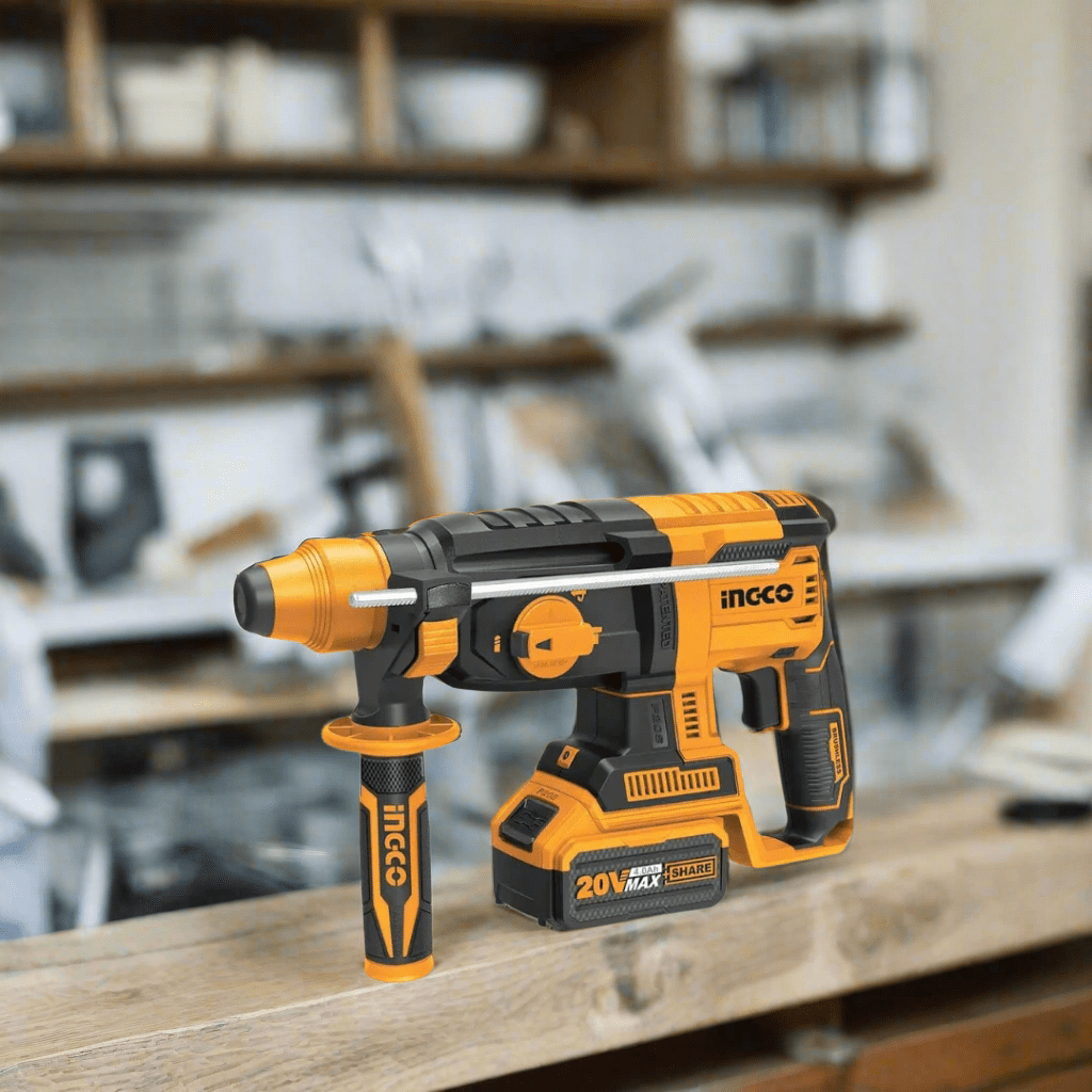 Ingco Drill Ingco 20V Brushless Lithium-Ion Rotary Hammer with Two 4.0Ah Batteries & Charger – CRHLI202287