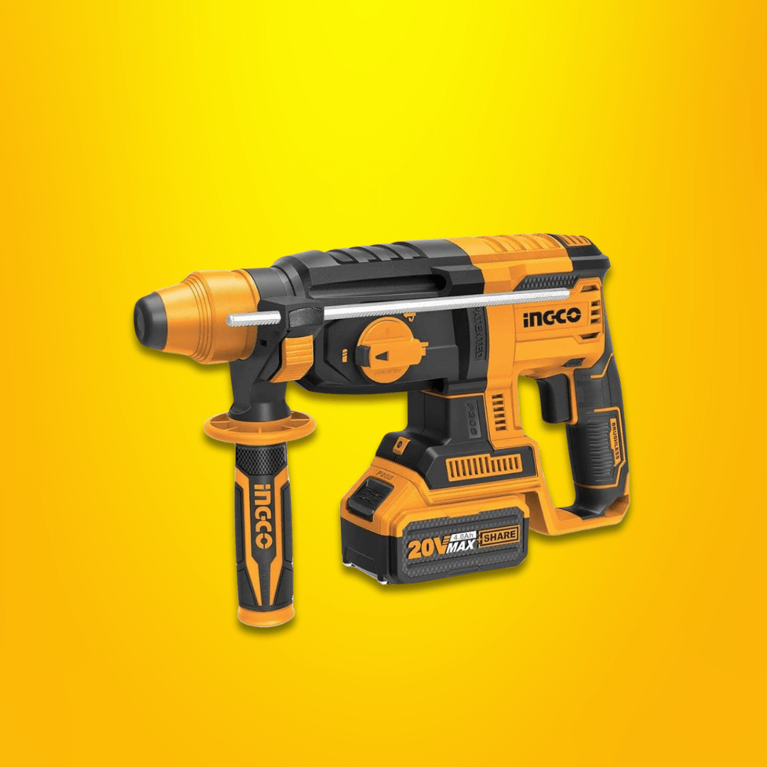 Ingco Drill Ingco 20V Brushless Lithium-Ion Rotary Hammer with Two 4.0Ah Batteries & Charger – CRHLI202287