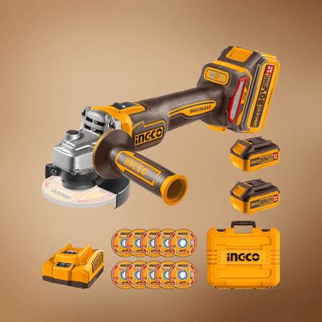 Ingco Grinder Ingco 20V Brushless Motor Cordless Angle Grinder - CAGLI2211532