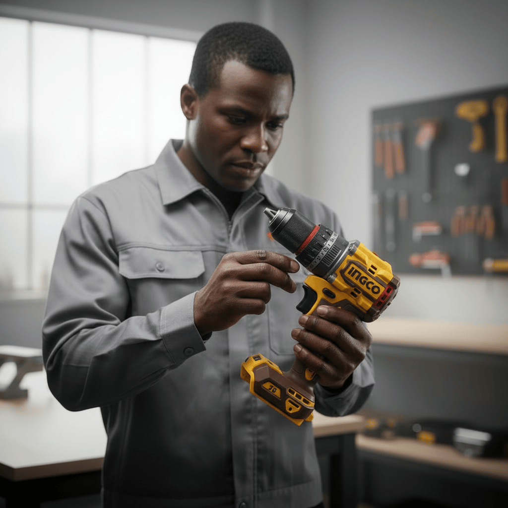 Ingco Drill Ingco 20V Compact Brushless Cordless Impact Drill Kit 76Nm with 2 × 2.0Ah Batteries, Charger & Accessories - CIDLI207686