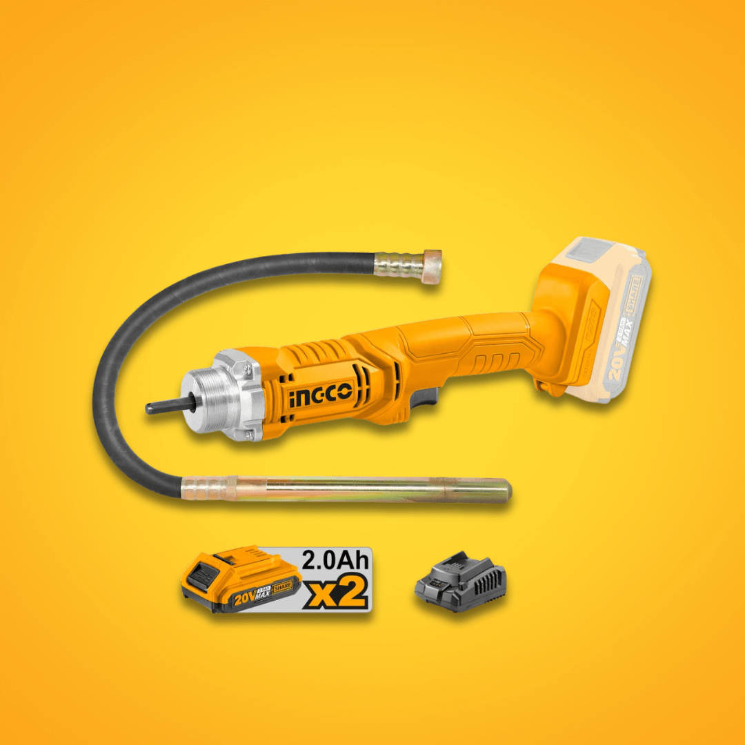 Ingco Construction Equipment Ingco 20V Lithium-Ion Cordless Concrete Vibrator 35mm with 2.0Ah Battery & Charger – CCVLI2023013