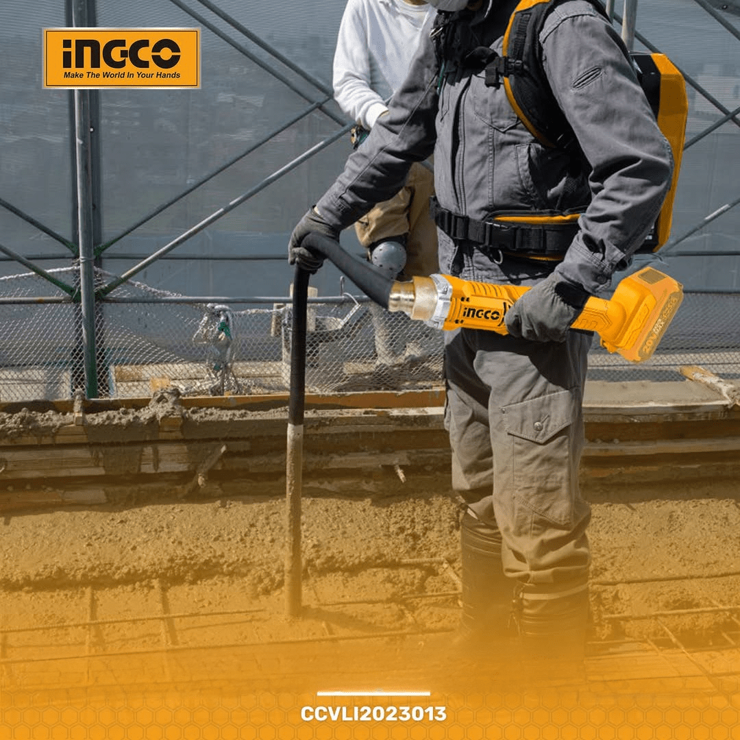 Ingco Construction Equipment Ingco 20V Lithium-Ion Cordless Concrete Vibrator 35mm with 2.0Ah Battery & Charger – CCVLI2023013