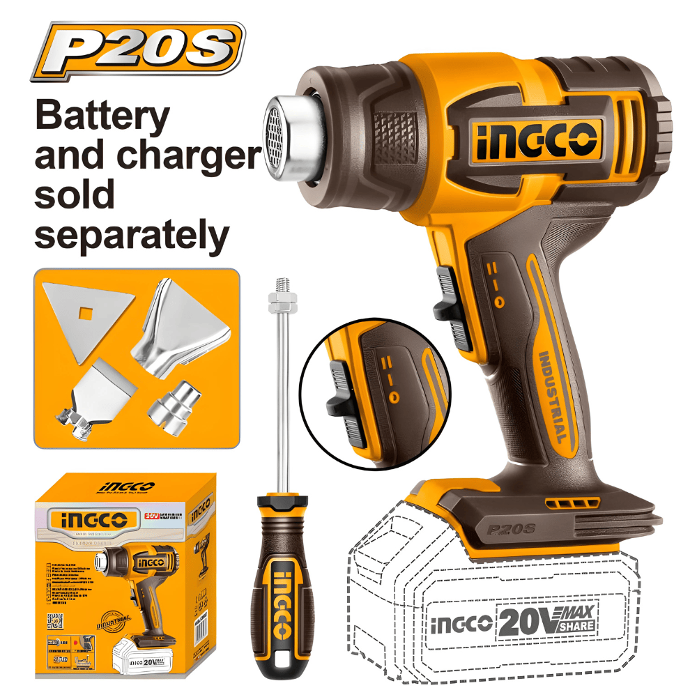Ingco Heat Gun Ingco 20V Lithium-Ion Cordless Heat Gun - HGLI2006