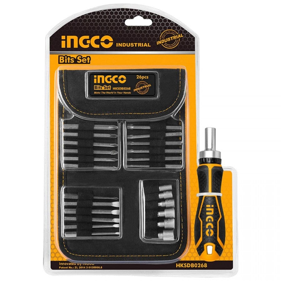 Ingco Screwdrivers Ingco 26 Piece Ratchet Screwdriver Bit Set - HKSDB0268