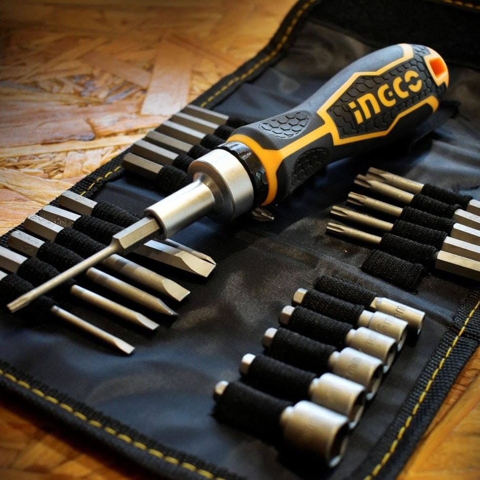 Ingco Screwdrivers Ingco 26 Piece Ratchet Screwdriver Bit Set - HKSDB0268