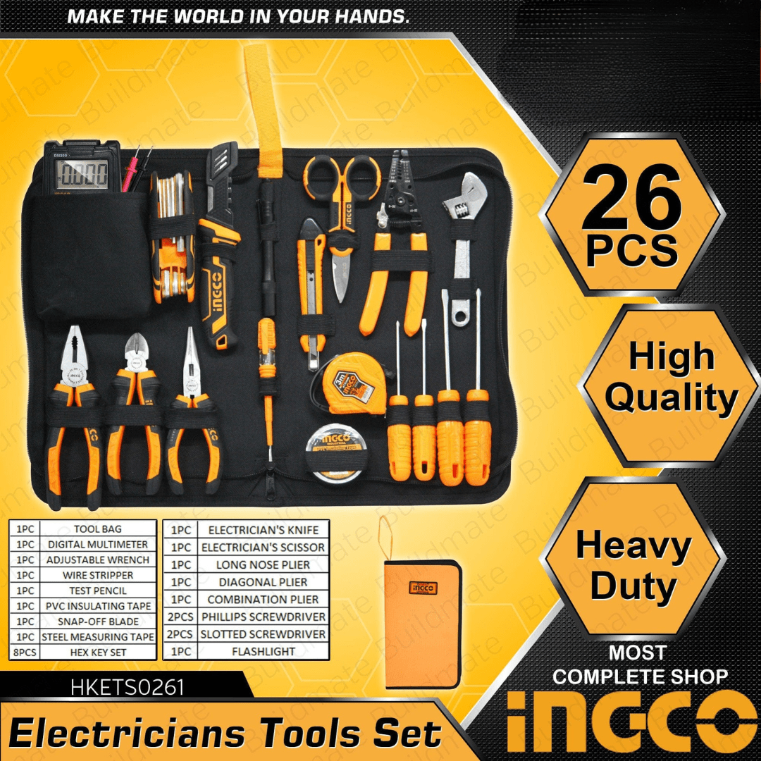 Ingco Tool Set Ingco 26 Pieces Electricians Tool Set - HKETS0261
