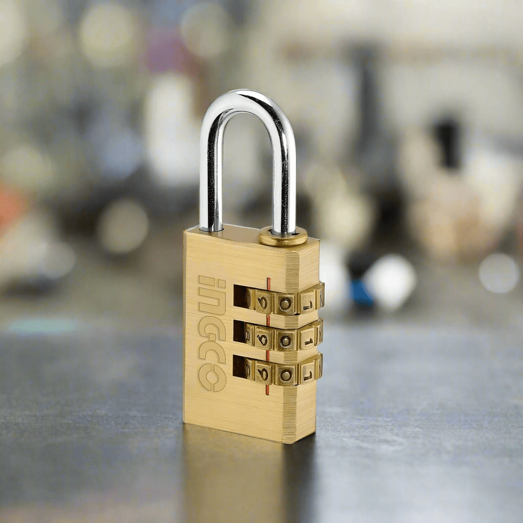 Ingco Padlocks & Accessories Ingco 3-Digit Brass Combination Padlock - DBCK0303