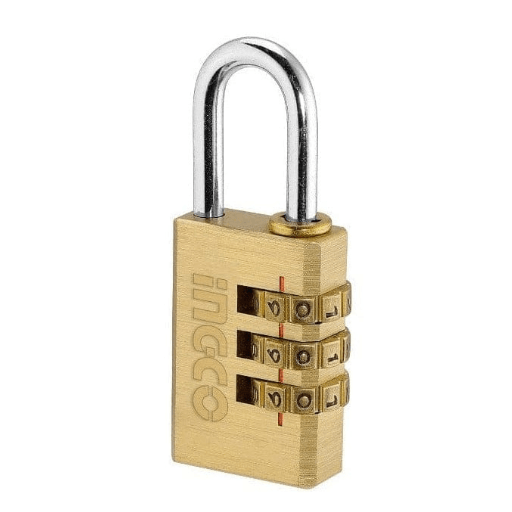 Ingco Padlocks & Accessories Ingco 3-Digit Brass Combination Padlock - DBCK0303