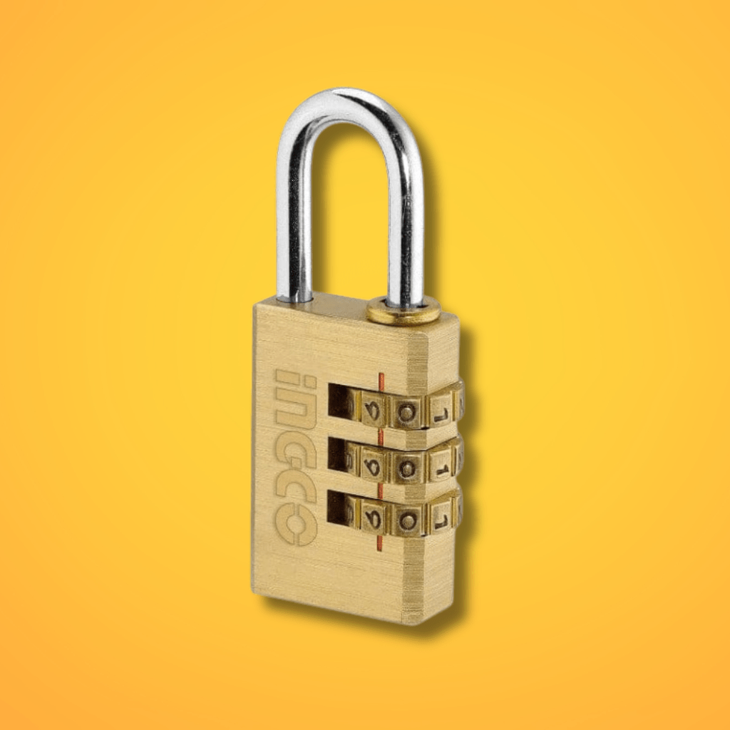 Ingco Padlocks & Accessories Ingco 3-Digit Brass Combination Padlock - DBCK0303