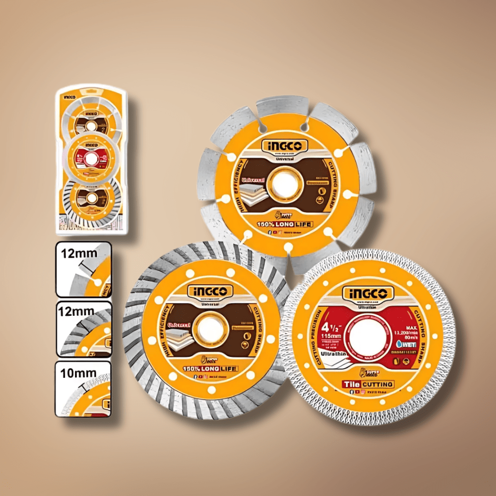 Ingco Grinding & Cutting Wheels Ingco 3-Piece 4½" Dry Diamond Disc Set – DMD063115