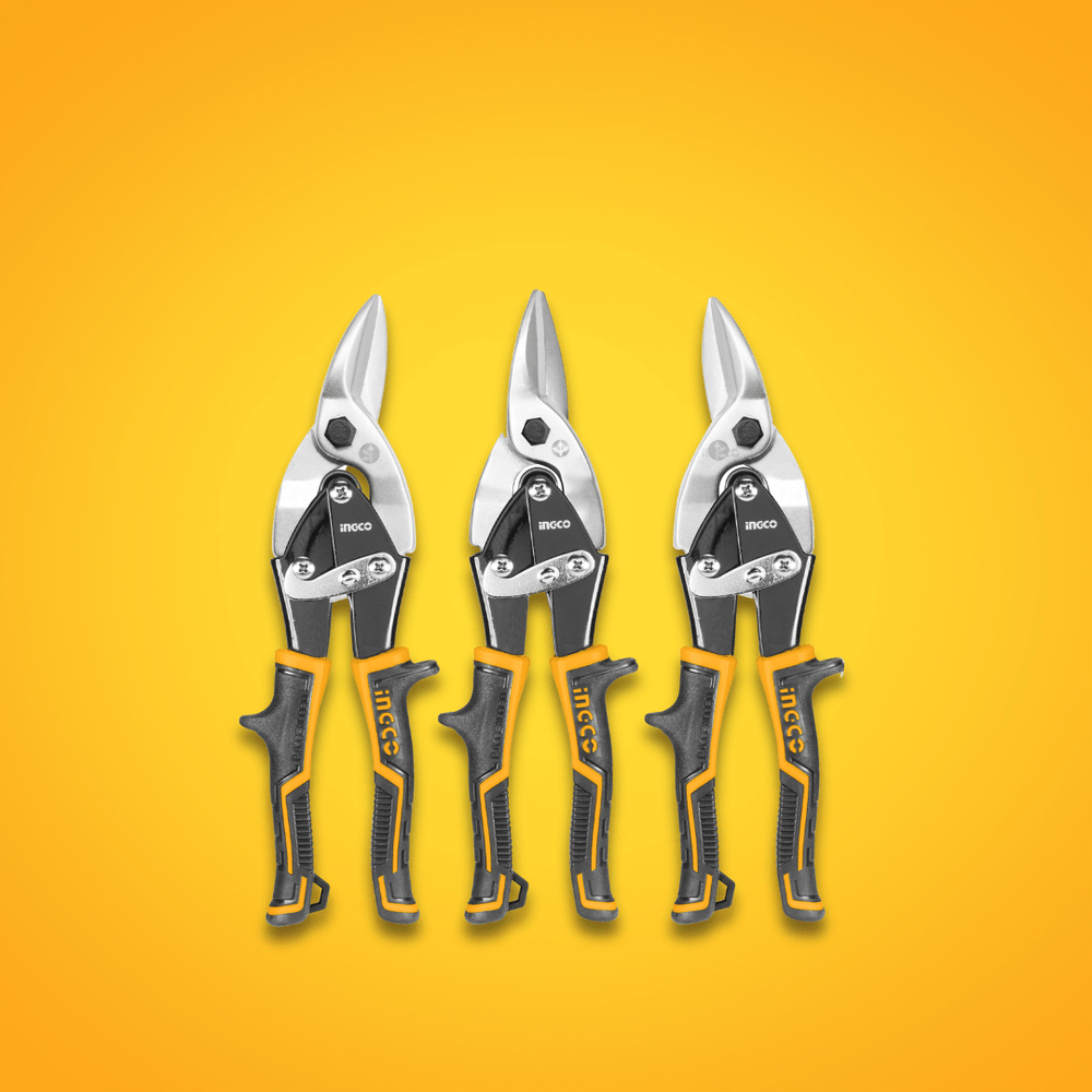 Ingco Hand Saws & Cutting Tools Ingco 3-Piece Aviation Snip Set with Soft Grip Handles – HTSNK0110