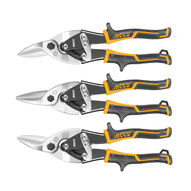 Ingco Hand Saws & Cutting Tools Ingco 3-Piece Aviation Snip Set with Soft Grip Handles – HTSNK0110
