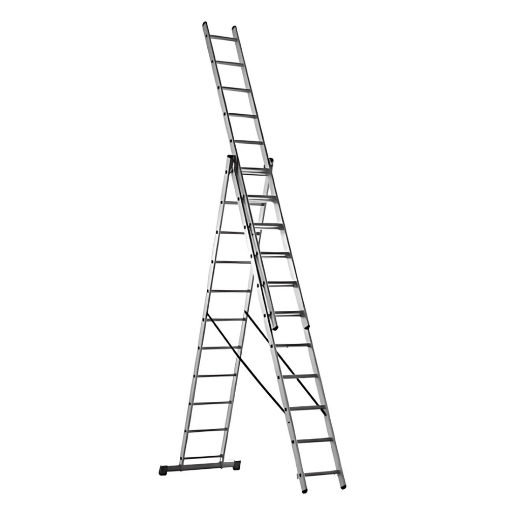 Ingco Ladder Ingco 3-Section Aluminium Extension Ladder 3x9 – HLAD03391