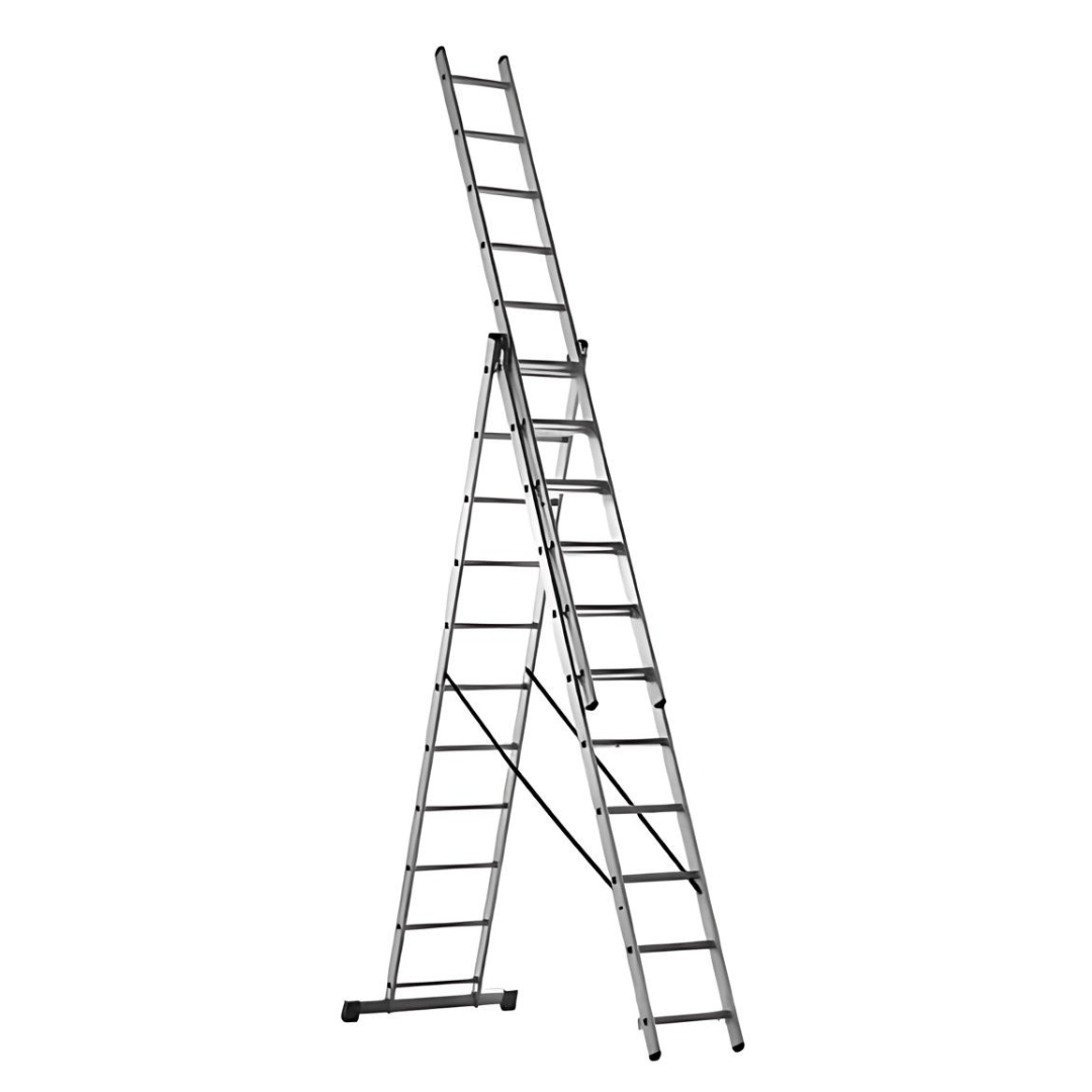 Ingco Ladder Ingco 3-Section Aluminium Extension Ladder 3x9 – HLAD03391